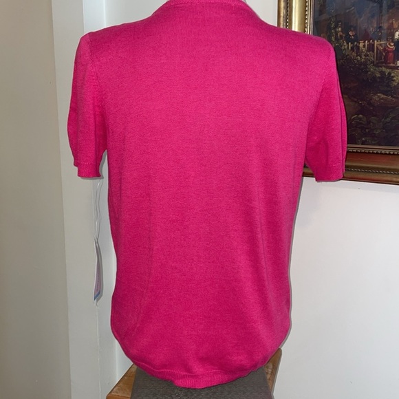 NWT Alfred Dunner Short Sleeve Floral Embroidered Sweater.  Large Petite. - Picture 2 of 12